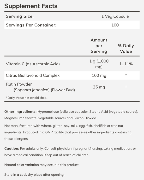 Vitamin C-1000 250 Veg Capsules